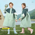 Fashionable for Poncho Hooded Long Waterproof Raincoat for Boys Girls Waterproof Pongee Material Convenient Bag Bit for Hiking