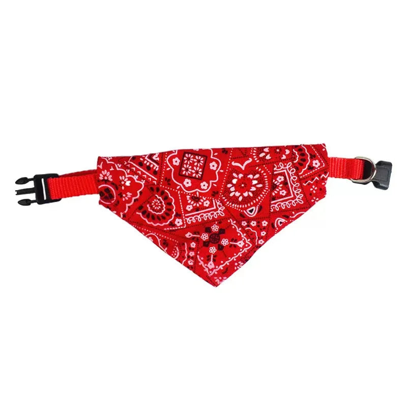 Eco-Friendly Triangle Dog Saliva Towel Print Scarf Bib Collar Polyester Pet Supplies