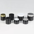 Hot-selling Empty Small 20ml 30ml 50ml Black Amber Plastic PET Cream Jars Hair Mask Jars with PP or Aluminum Lids
