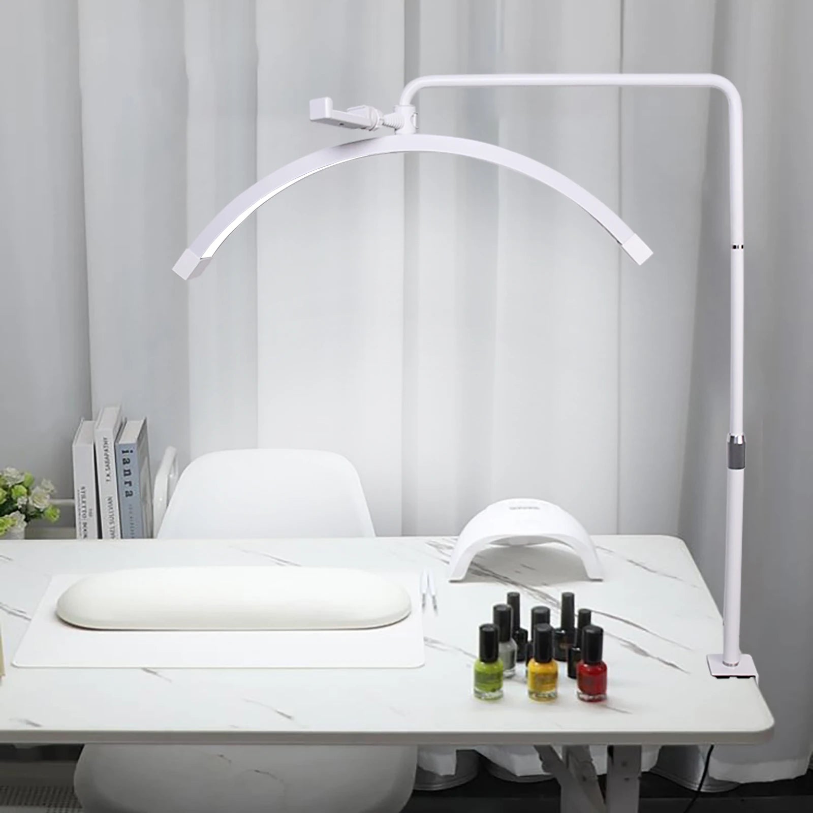 Fosoto Salon Fill Light With Diamond Half Moon Light Lash Led Nail Light Table Desk Lamp for Eyelash Extension Manicure Tattoo