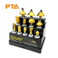 12pcs 1/4'' Shank Tungsten Carbide Tip Wood Router Bit Set Steel Bits for Wood Working in Plastic Box