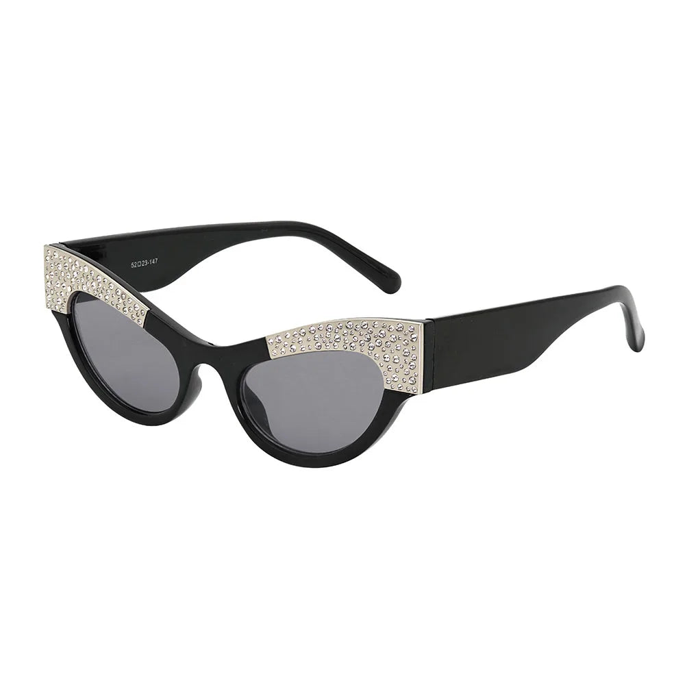 VIFF Luxury Cat Eye Shades Sun Glasses HP22600 Retro Vintage Cateye Women Sunglasses With Rhinestone