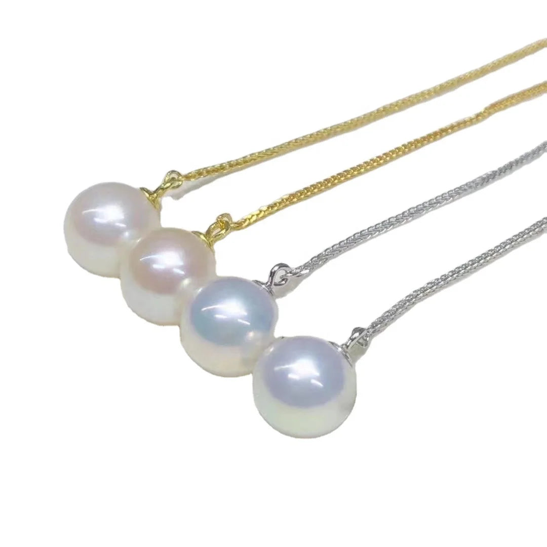 E1110 8-9mm DIY Natural Freshwater Pearl Charm Earrings Mounting Accessory 925 Sterling Silver Gold Plated  Jewelry for Women