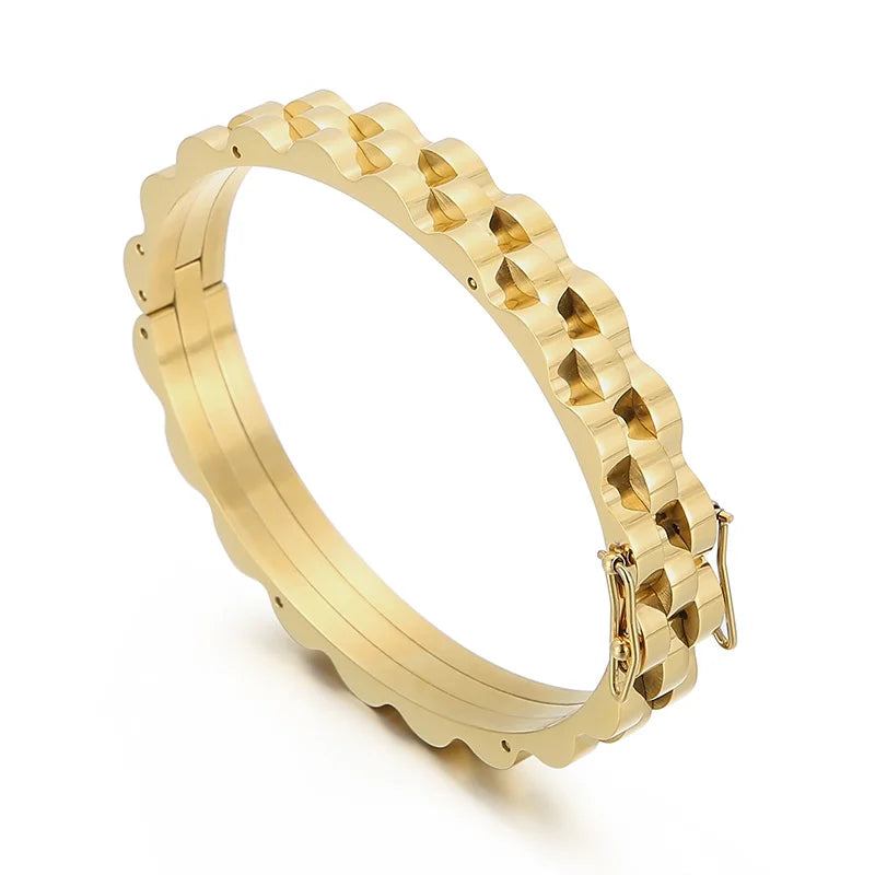 KALEN Fashion Personality Business Watchband Gold Men's Charm Stainless Steel Bracelets Bangles Jewelry Bijou Bijoux
