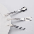 304 Stainless Steel Japanese Hammer Patterned Dessert Coffee Stir Small Spoon Square Spoon Fruit Dessert Fork Flatware