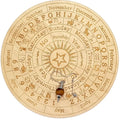 7.8" Mandala Witches Runes Wood Engraved Board Zodiac Wheel Signs Wooden Witch Altar Wooden Altar Pentacle Pendulum Board
