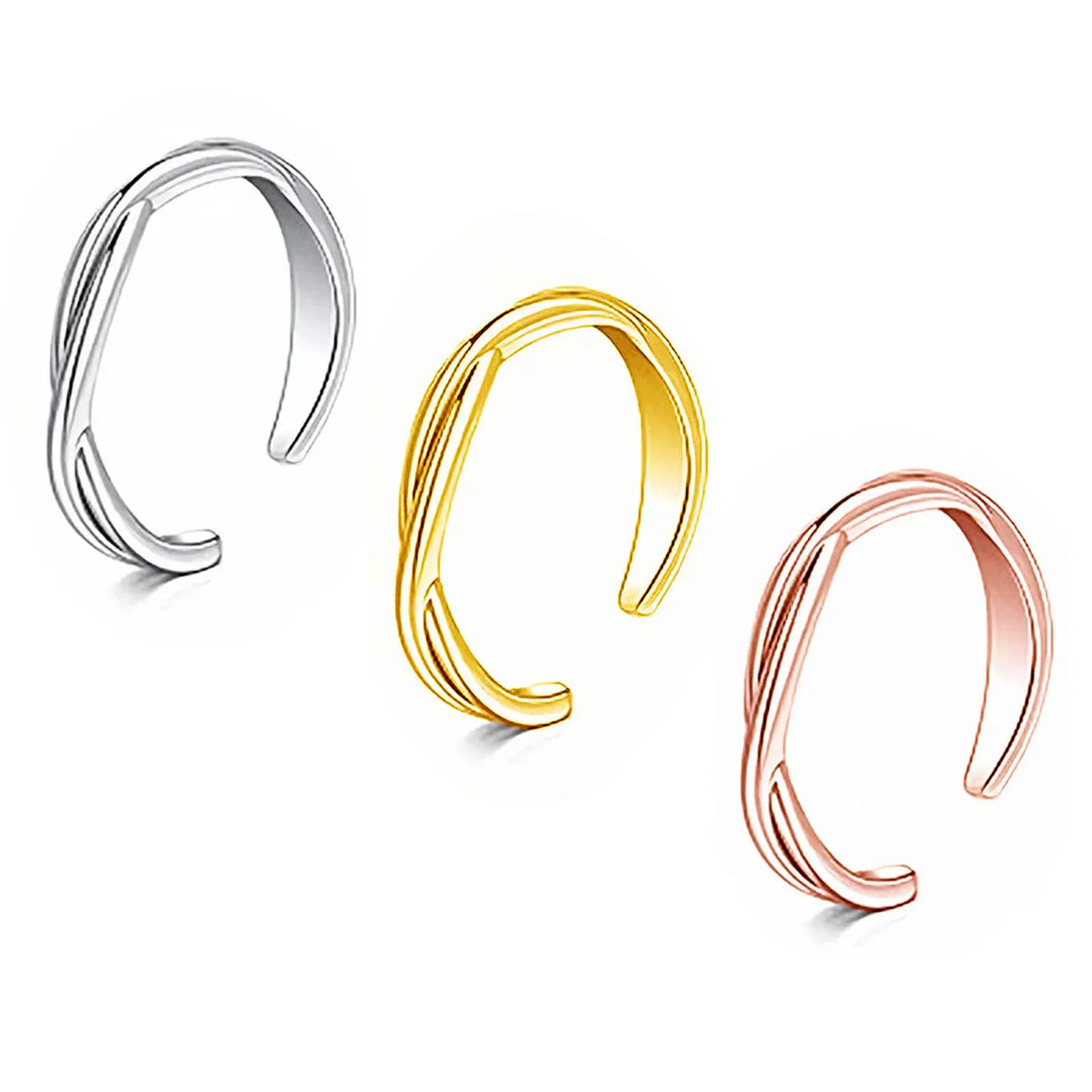 Stainless Steel Adjustable Toe Rings for Women  Plated 18k Gold Jewelry Open Foot Ring Set  Various Types Band Beach Girls