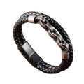 Men's Infinity Shape Stainless Steel Special Charm Jewelry Bracelet Trendy Gift Leather Accessory with Popular Pattern