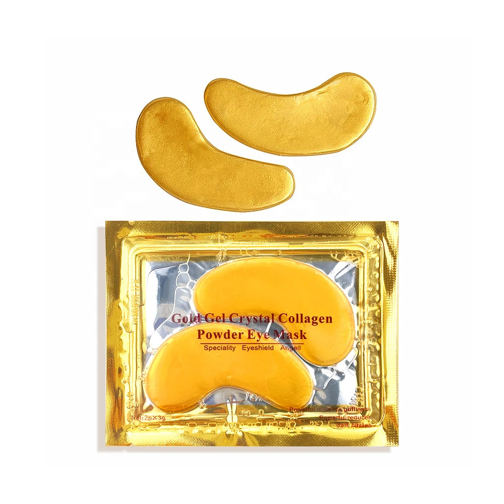 Private Label Eye Gel Pads Hydrogel Eyepatch Eyepad Crystal 24K Gold Collagen Korean Eye Mask Undereye Under Eye Patch Eyemask