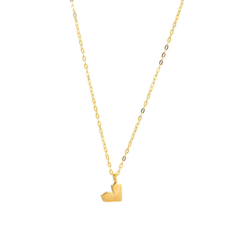 Minimalist Jewelry 925 Sterling Silver Heart Necklaces Simple Heart Gold Plated Necklaces Women Dropshipping Products 2023