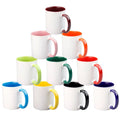 350ml Eco-Friendly Modern Ceramic Coffee Mugs Sublimation Inner Handle Customizable Print Multi-Color Dishwasher Microwave Safe