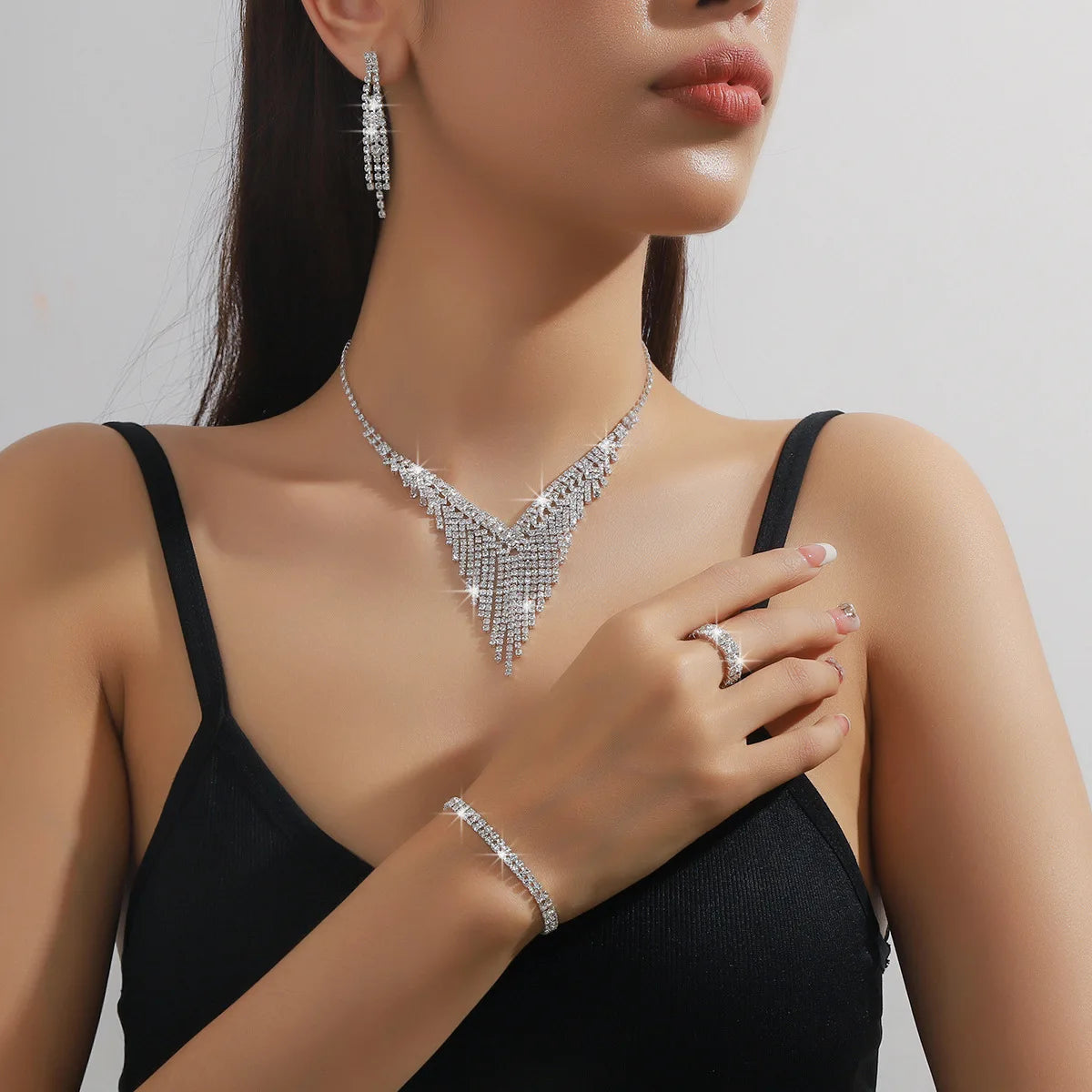 Wholesale Wedding Jewelry Set - Stunning Necklace & Earrings for Bridal Banquet Dress Accessories