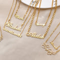 High End Women Stainless Steel Jewelry 18K Gold Plated Horoscope Star Zodiac Name Pendant Zodiac Sign Necklace
