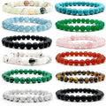 Natural Gemstone Bracelet Elastic Gemstone Stone 8mm Crystal Quartz Stone Bead Bracelet