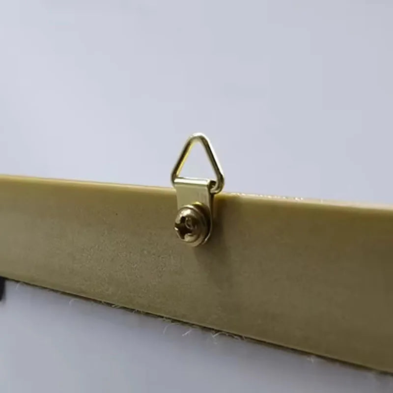 8x19mm Triangular Ring Single-hole Iron Brass-plated Photo Album Picture Frame Hanger Wall Hook Box