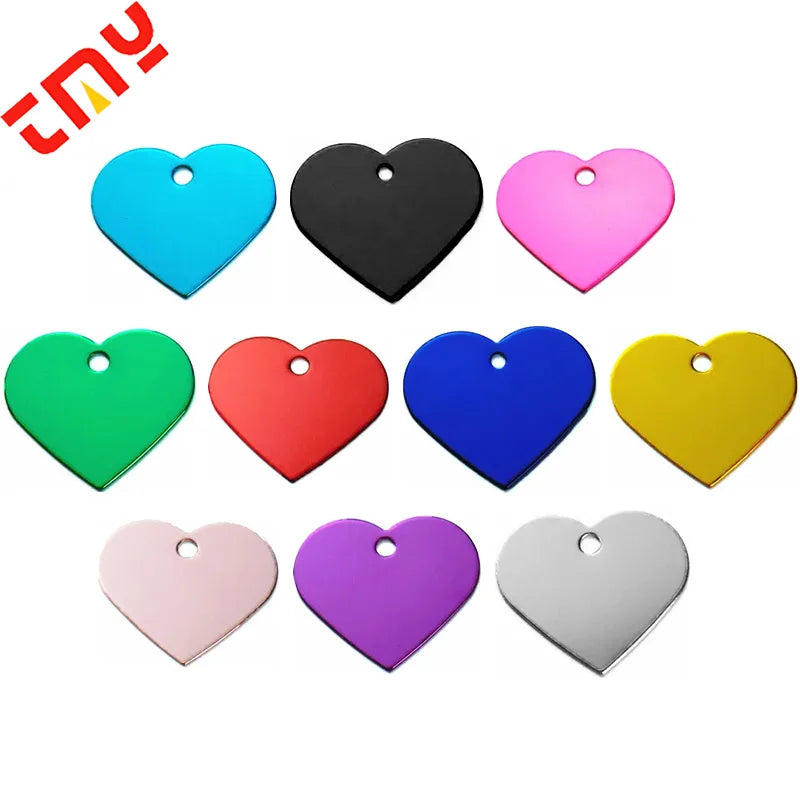 Laser Blanks Wholesale Aluminium Cat Dog Tags Custom Flag Design Heart Shape With Engraving Pet Id Metal Crafts for Dag Tag