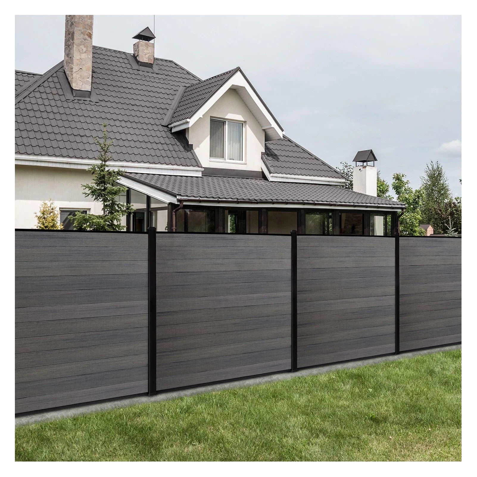 Whole Set House Yard Garden Fence Outdoor Trellis Garden Trelli Wpc Outside Aluminum Post Plastic Fencing Composite Wood Trellis