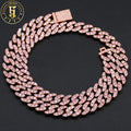 Fashion Fine Jewelry Hip Hop 18k Gold Plated Rose Gold Cz 8mm Miami Cuban Link Chain Iced Out Chocker Necklace for Men
