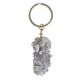 Crafts Gems Best Price Crystal Keychain Crushed Stone Energy Keychain Grey Opal Grape Shaped Pendant for Girl Gifrts