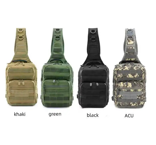 Men's Camouflage Inspired Tactical Chest Pack Outdoor Cycling & Hiking Sports Utility Sling Bag with Internal Frame