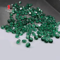 Baifu Jewelry Gemstones High Temperature Resistance Round Green Emerald Nano Stones for Wax Setting