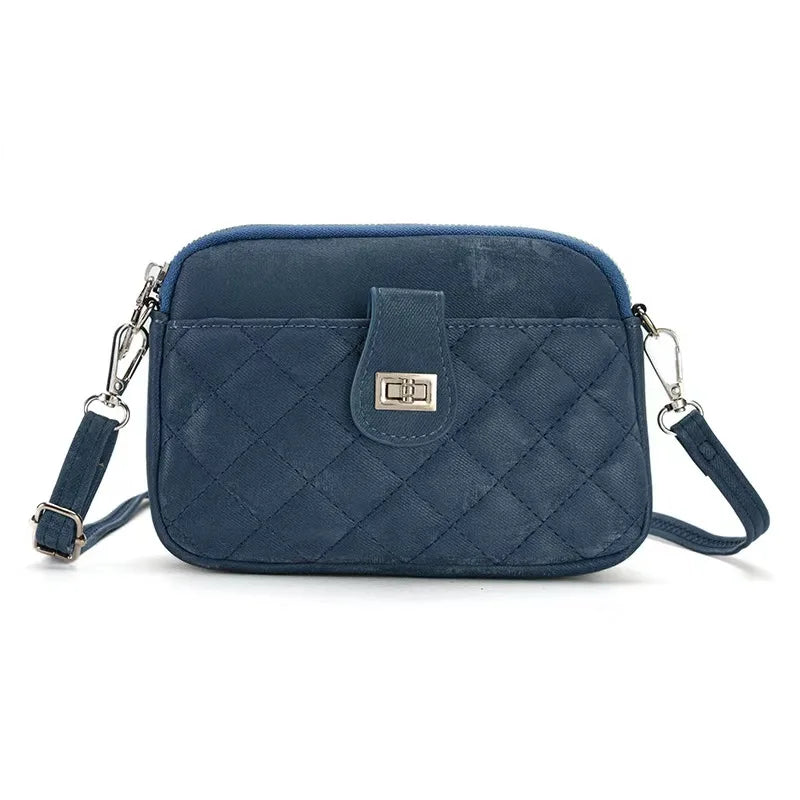 2024 New Women's Crossbody Mobile Phone Bag Diamond Lattice Multi-functional Small Fragrant Wind Shoulder Bag