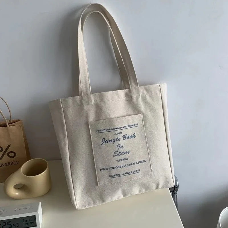 Hot Sale Zippered Thick Canvas Eco-Friendly Reusable Tote Bag Promotional Shopping Bag with Customized Logo