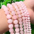 Wholesale 4/6/8/10MM Matte Rose Quartz Stone Beads Dull Polish Pink Color for DIY Jewelry Making