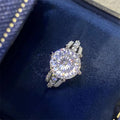 Silver 925 Original 5 Carat Excellent Cut Pass Diamond Test D Color VVS1 Hundred Flowers Moissanite Ring with GRA Certificate