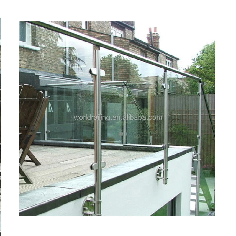 YL Popular Simple Design Glass Railing Stair Stainless Steel Handrail Stair Balustrad