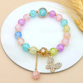 New Exquisite Butterfly Pendant Colorful Crystal Glass Beaded Bracelets 8mm Beads Bangle Chain Sets Jewelry Making Wedding Gift