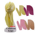 Factory Wholesale Professional Custom logo Durag Soft Pure Silk Velvet Durag