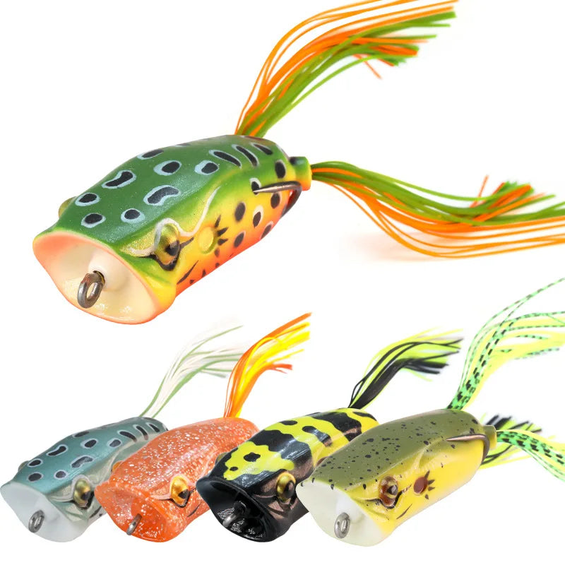 60mm 16g Big Mouth Thunder Frog Bait Fishing Soft Lure Spinner Squid Thunder Frog Jig Spoon Trolls Soft Bait Sea Ice Fishing
