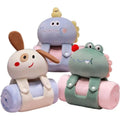 Wholesale Custom 100% Polyester Flannel Super Soft Plush Cute Animal 2-in-1 Pillow Blanket PP Cotton OPP Bag for Birthdays