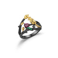 Abiding Natural Rhodolite Garnet Open Ring New Real 925 Sterling Silver Gemstone Adjustable Ring
