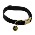 Custom Personalized Luxury Nylon Fabric Dog Training Collar with Golden Metal Logo Charm for Small/Medium/Large Dogs