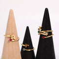 Stainless Steel 12 Zodiac Sign Rings 12 Zodiac Sign Rune Rings 18k Real Gold Zircon Birthstone Open Rings