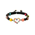 Wholesale Handmade Agate Stone Beads Heart Charm With Evil Eyes Adjustable Bracelet Women Fashion Jewelry Supplier