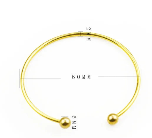 DIY Accessories Valentine Girls Gifts Handwork Jewelry Copper Beadable Items 2mm Rod Threaded Blank Beadable Bracelet