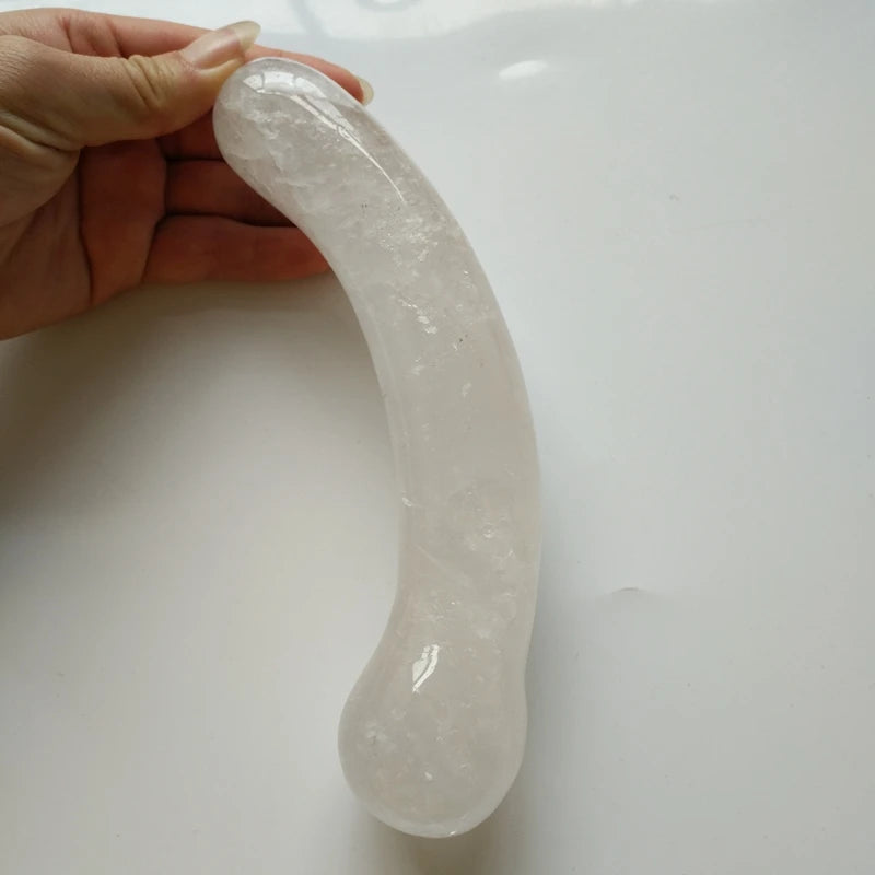 Made in China clear Quartz 7 Inch Wand for Women Body Massage Curved Stick