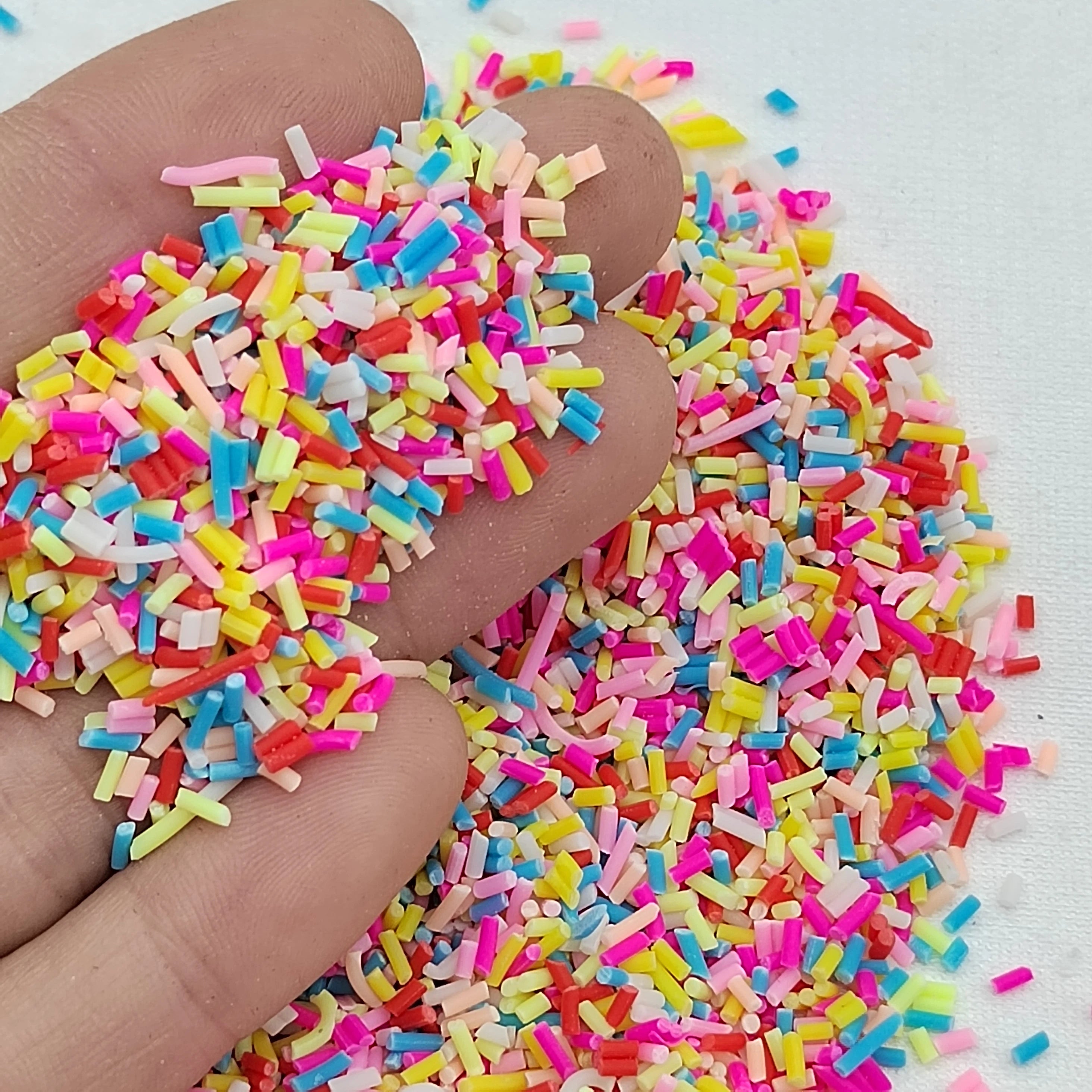 Short Rainbow Color Polymer Clay Sprinkles for Crafts DIY Tiny Cute Plastic Klei Accessories Slime Filling Material