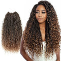 Julianna 18Inch Boho River Faux Locs Wavy Crochet Hair With Curly Synthetic River Goddess Locs