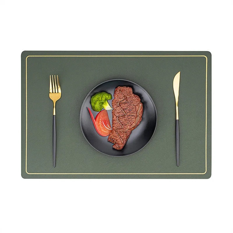 Wholesale Classic Rectangle Pu Placemat Double Sided Waterproof Cushion Pad Anti Hot Insulation Eco-Friendly Home Hotel