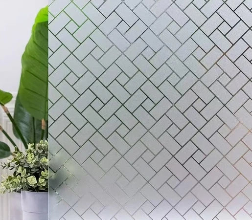 Static Cling Window Film Removable Glass Door Privacy Film Glueless PVC Transparent Decorative Film