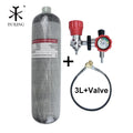 TUXING 3L CE 30MPA 4500Psi High Pressure 300BAR Scuba Breathing Diving Snorkeling PCP Carbon Fiber Air Tank With Red Valve Gauge