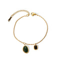 Dainty Stainless Steel 18K PVD Plating Green Agate Oval Chain Competitive Price Women Bracelets Tarnish Free Jewelry
