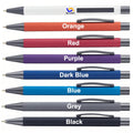 Promotional Custom 1.0mm Writing Width Aluminum Metal Ball Pen With Soft Rubber Laser Print Logo for Design School Supply