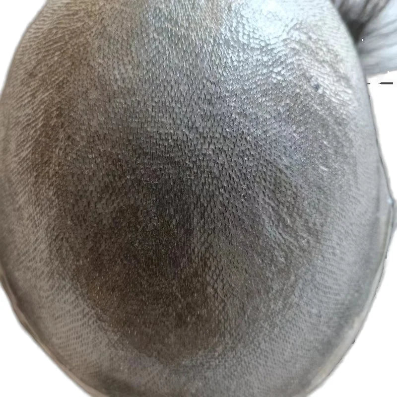 Durable 0.1mm Poly Skin Men's Toupee: Real Human Hair Hair System with Custom Base Size