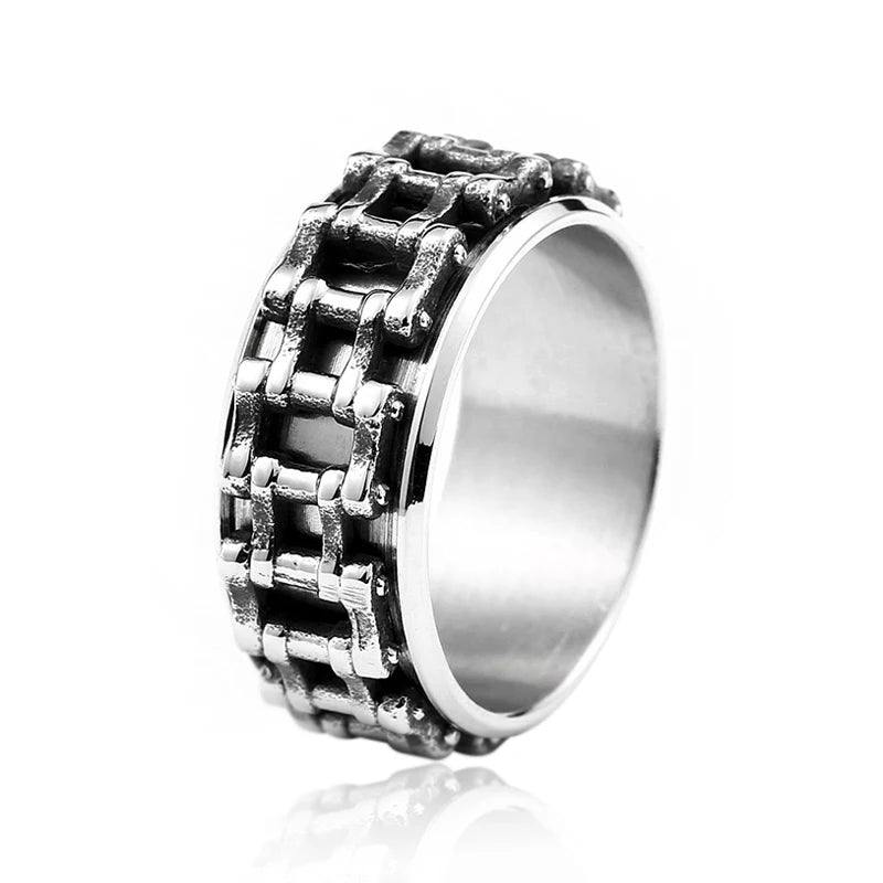 SS8-301R Steel Soldier Stainless Steel Punk Nice Motor Biker Spinning Ring Fashion Jewelry Gift