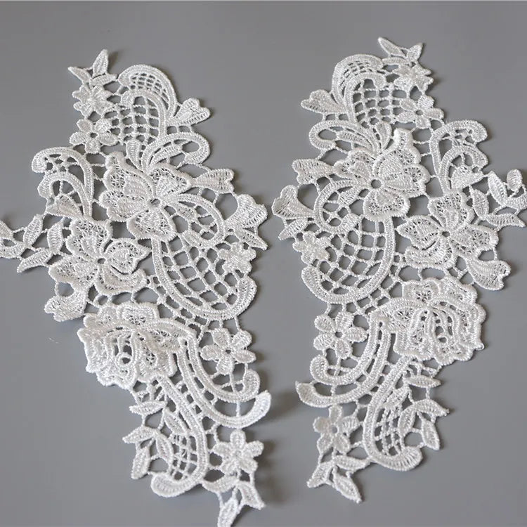 Handmade Ladies DIY French Tulle Lace Fabric Water-Soluble Embroidered Flowers Elegant 100% Polyester Apparel Garment Use